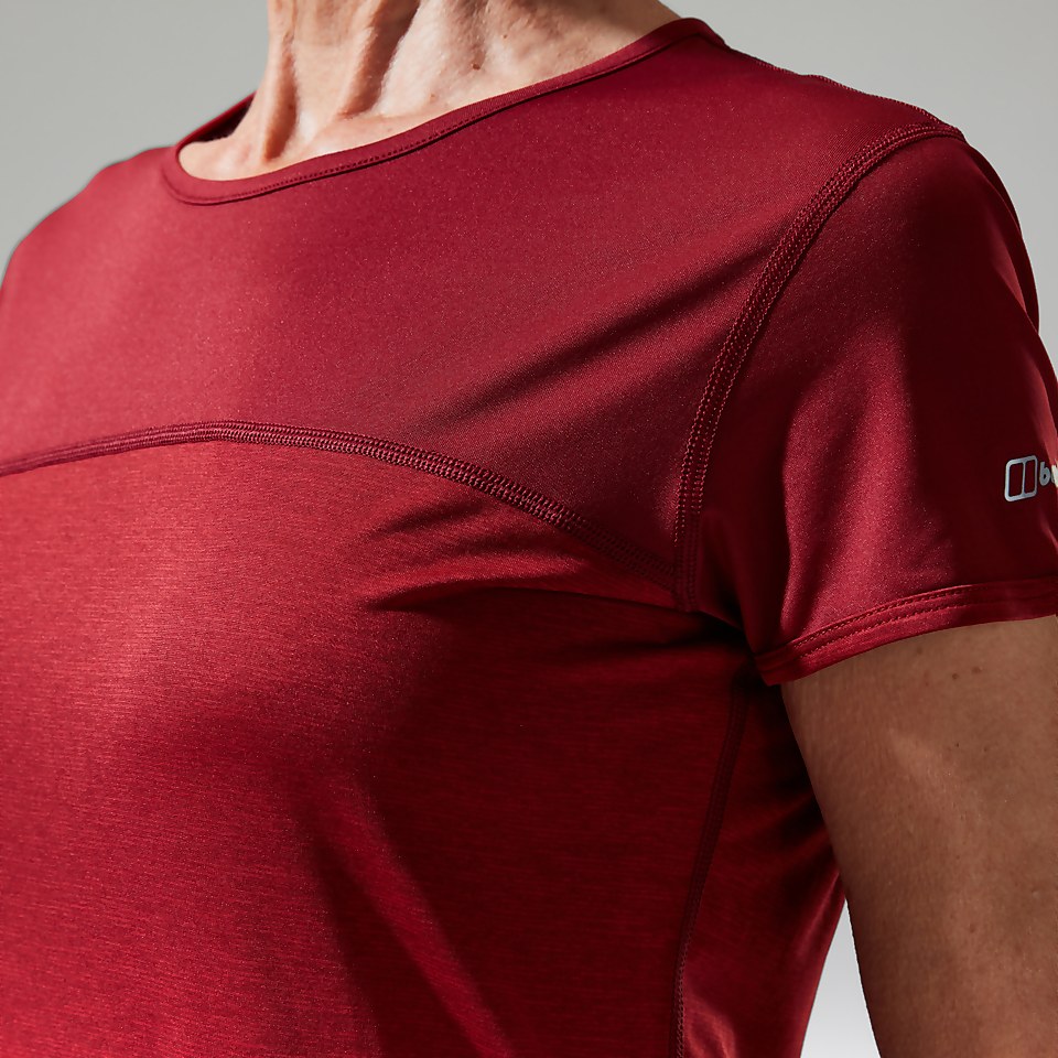 Women's Voyager Tech Tee Super Stretch Crew - Dark Red