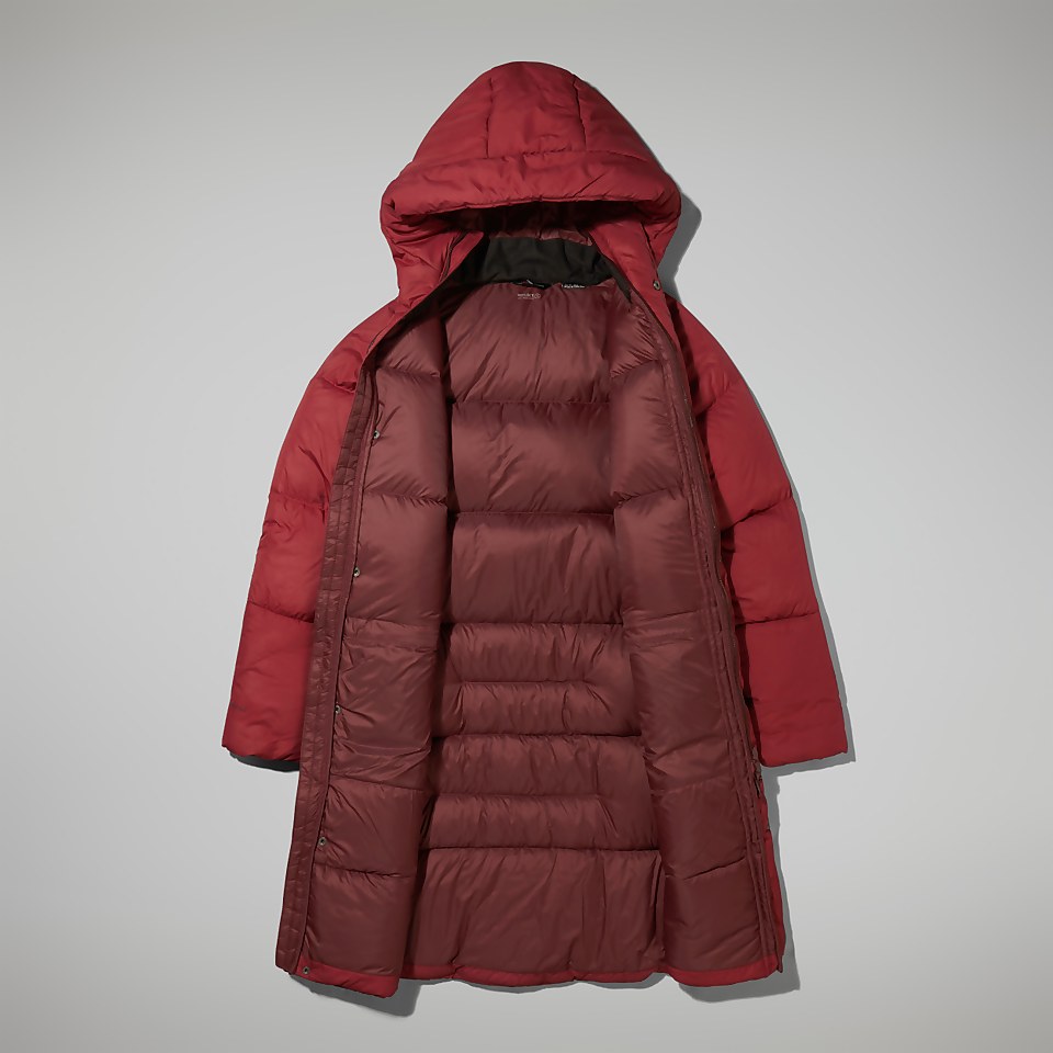 Women's Combust Reflect Long Jacket - Dark Red