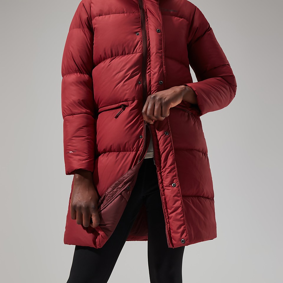Women's Combust Reflect Long Jacket - Dark Red