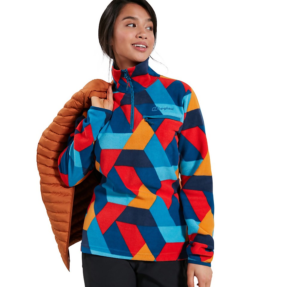 Women's Navala Half Zip Fleece Jacket - Red / Blue