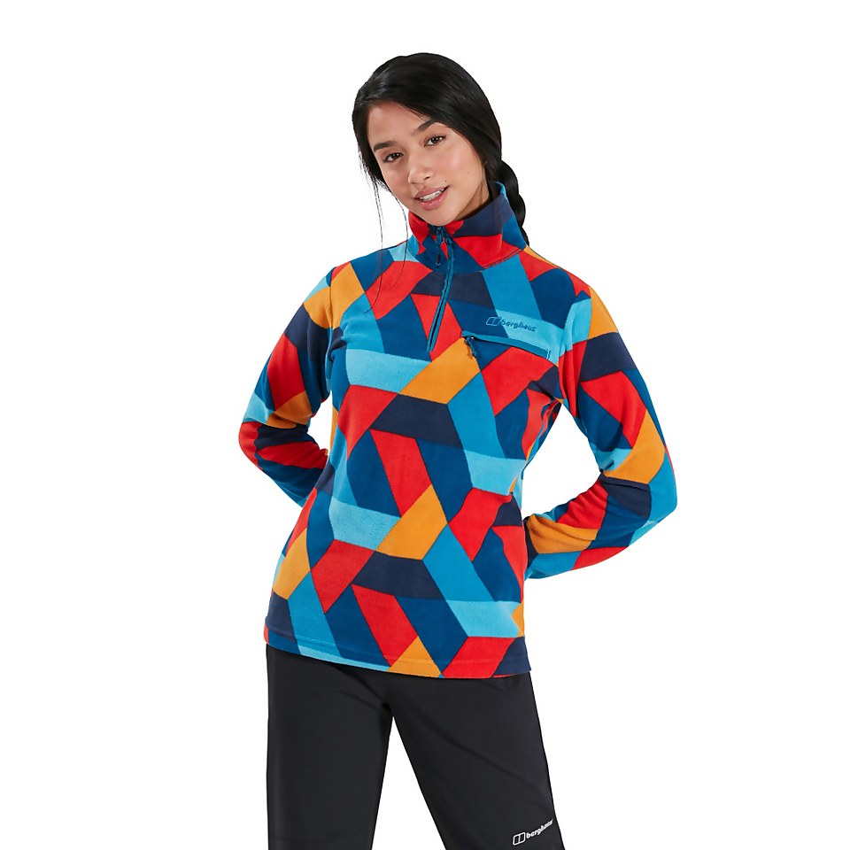 Women's Navala Half Zip Fleece Jacket - Red / Blue