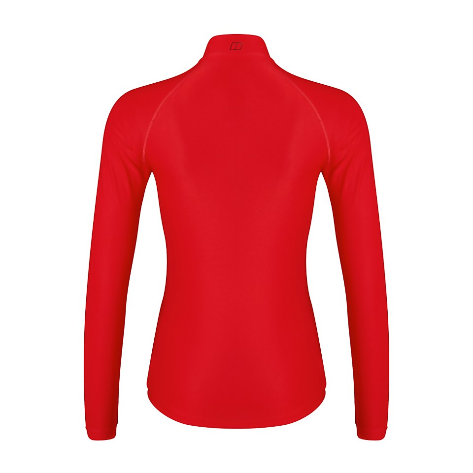 Women's 24/7 Long Sleeve Zip Base Layer - Red