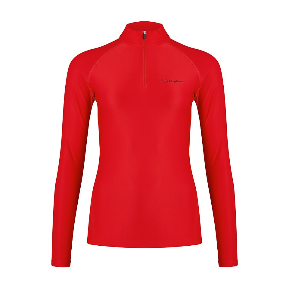 Women's 24/7 Long Sleeve Zip Base Layer - Red