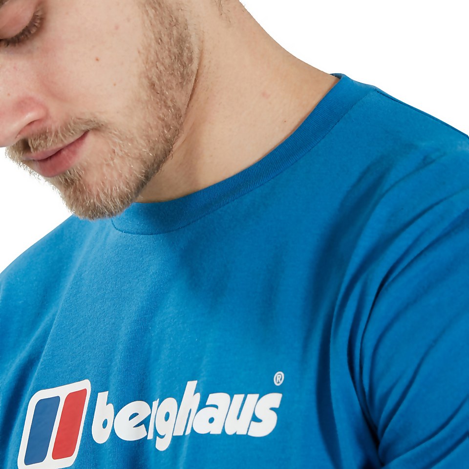 Organic Big Logo Long Sleeve T-Shirt Blue