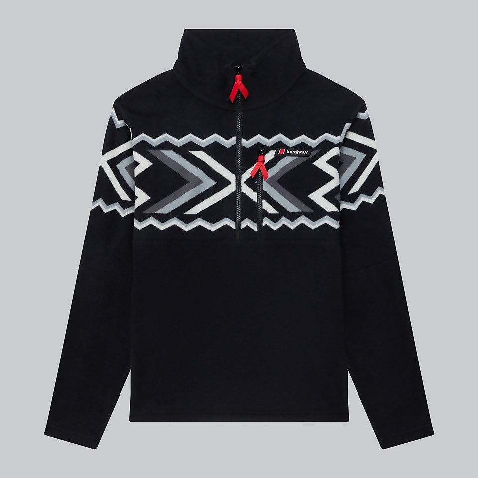 Unisex Prism Printed Trango Half Zip Fleece - Black / Grey