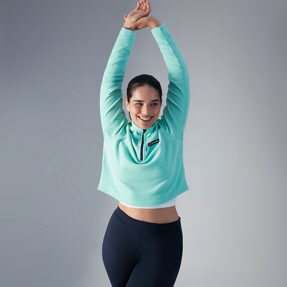 Women's Prism Crop Half Zip Fleece - Turquoise