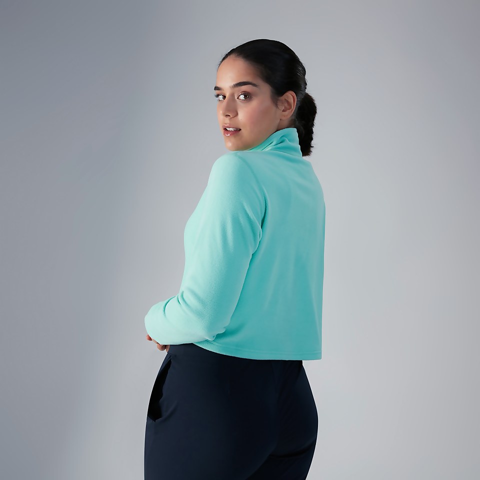 Women's Prism Crop Half Zip Fleece - Turquoise