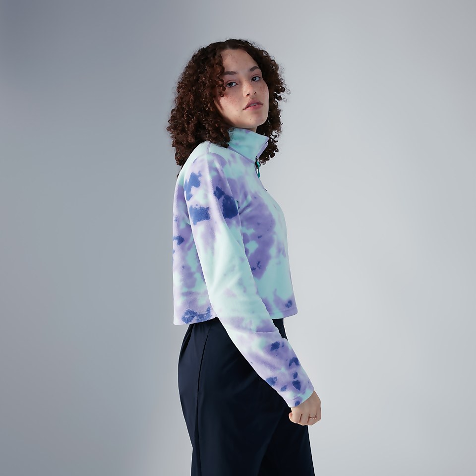 Women's Prism Crop Half Zip Fleece - Purple / Turquoise