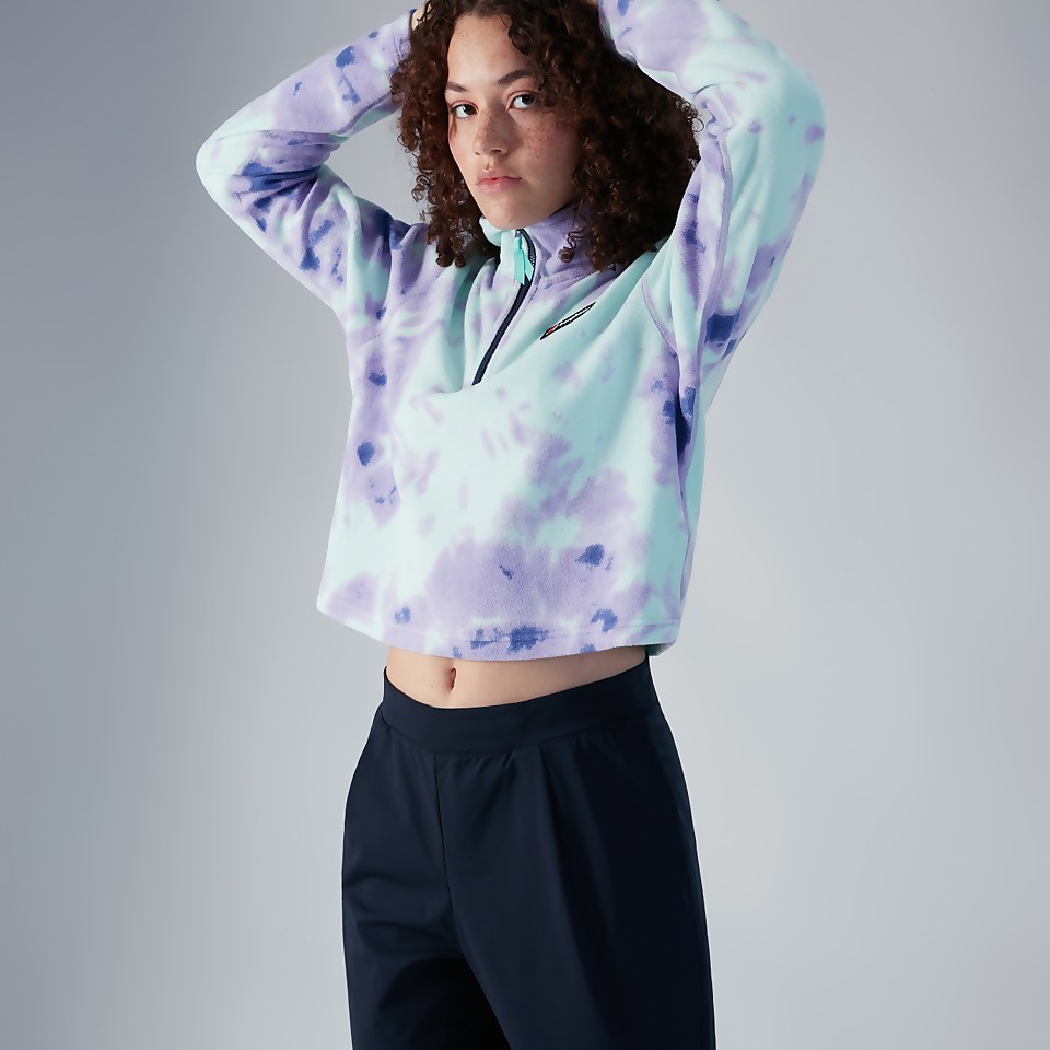 Women's Prism Crop Half Zip Fleece - Purple / Turquoise