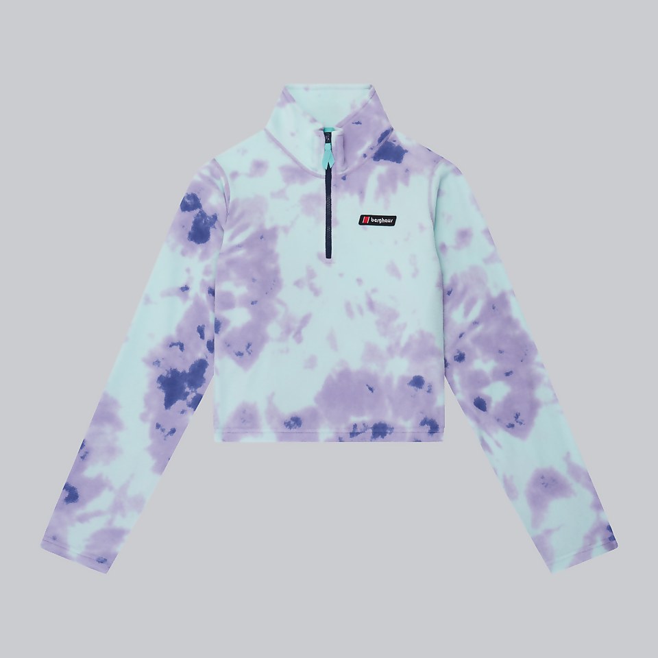 Women's Prism Crop Half Zip Fleece - Purple / Turquoise