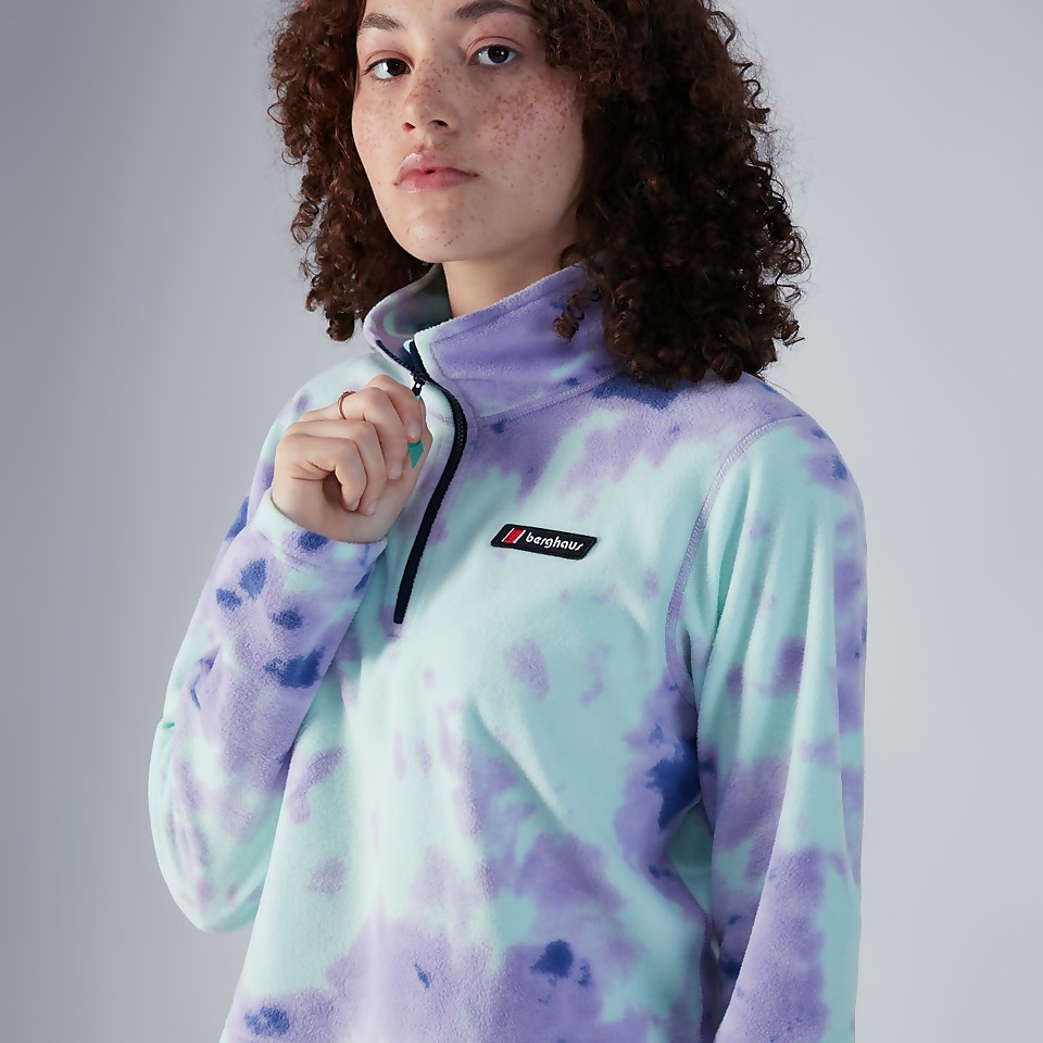 Women's Prism Crop Half Zip Fleece - Purple / Turquoise