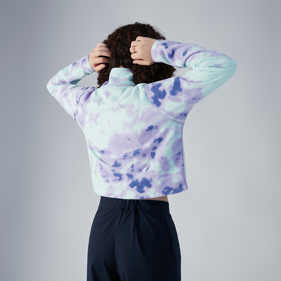 Women's Prism Crop Half Zip Fleece - Purple / Turquoise