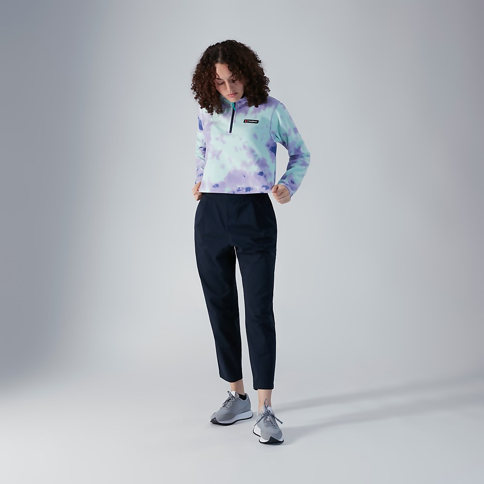 Women's Prism Crop Half Zip Fleece - Purple / Turquoise