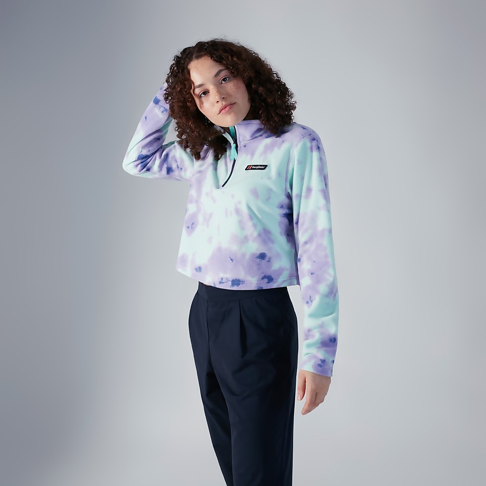 Women's Prism Crop Half Zip Fleece - Purple / Turquoise