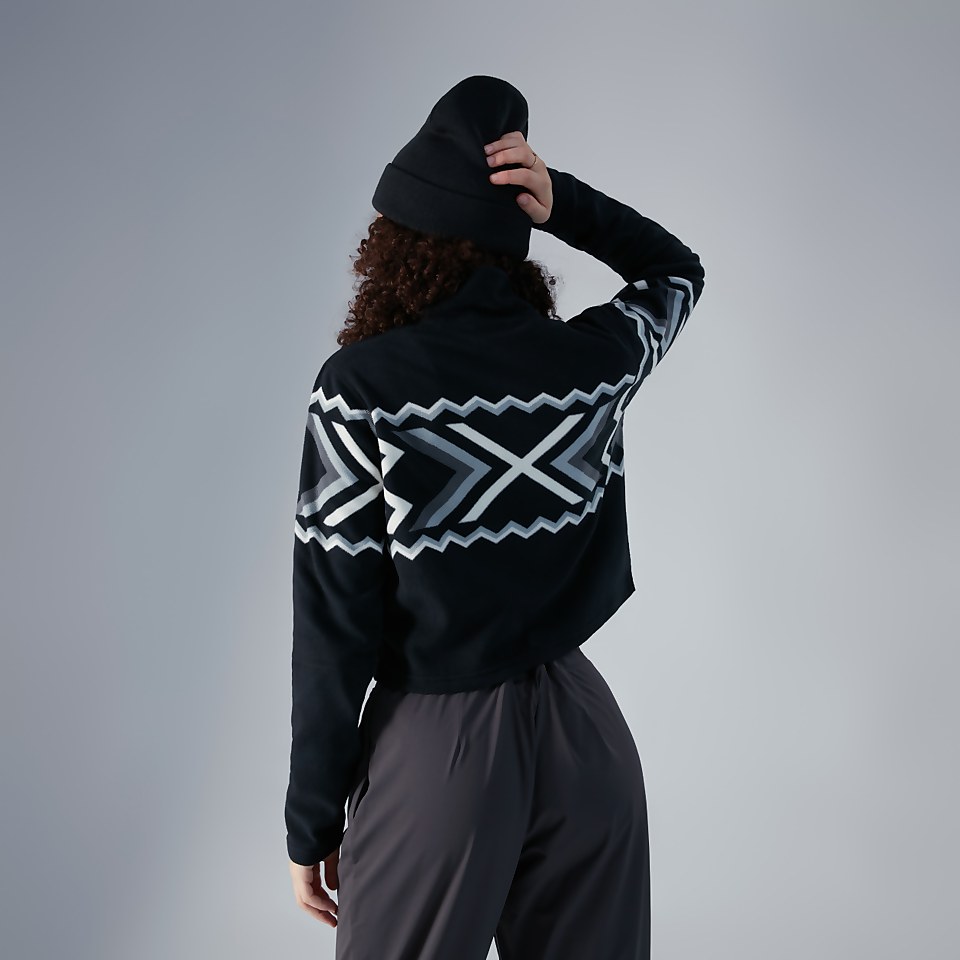 Women's Prism Crop Half Zip Fleece - Black