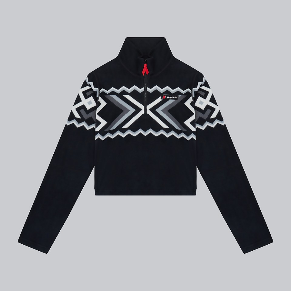 Women's Prism Crop Half Zip Fleece - Black