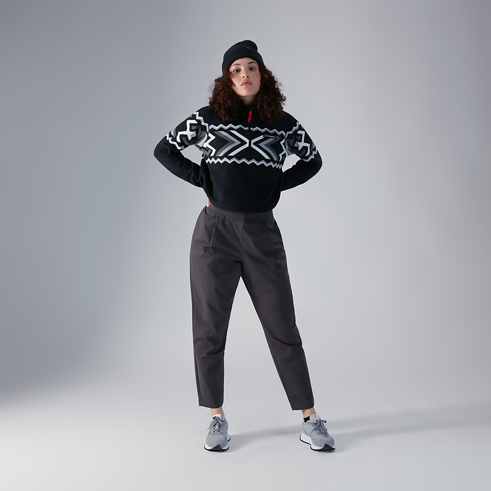 Women's Prism Crop Half Zip Fleece - Black