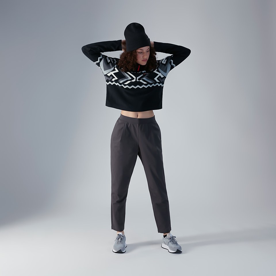 Women's Prism Crop Half Zip Fleece - Black