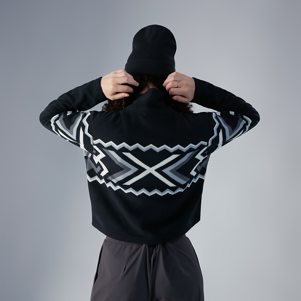 Women's Prism Crop Half Zip Fleece - Black