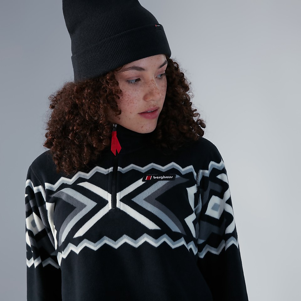 Women's Prism Crop Half Zip Fleece - Black