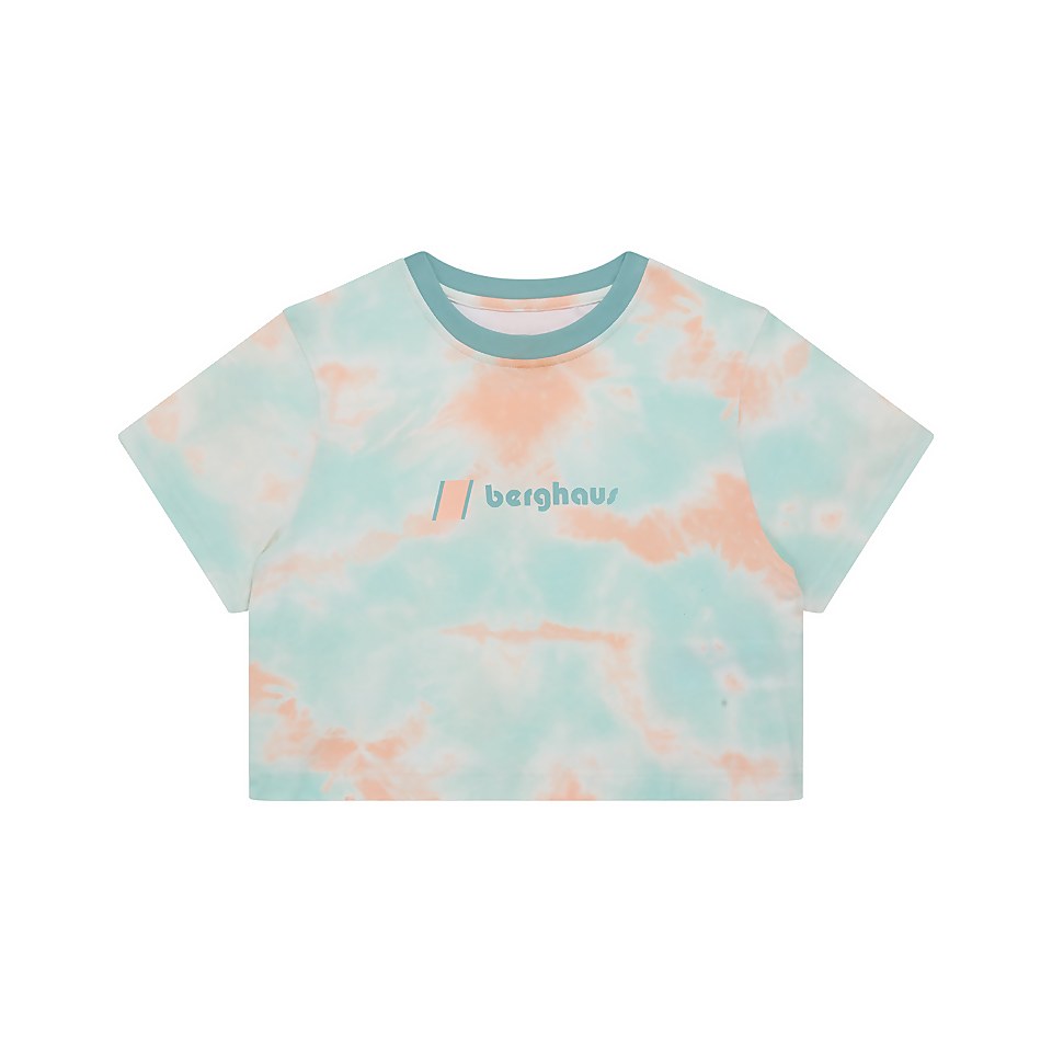 Women's Crop Short Sleeve Tee - Pink / Light Blue