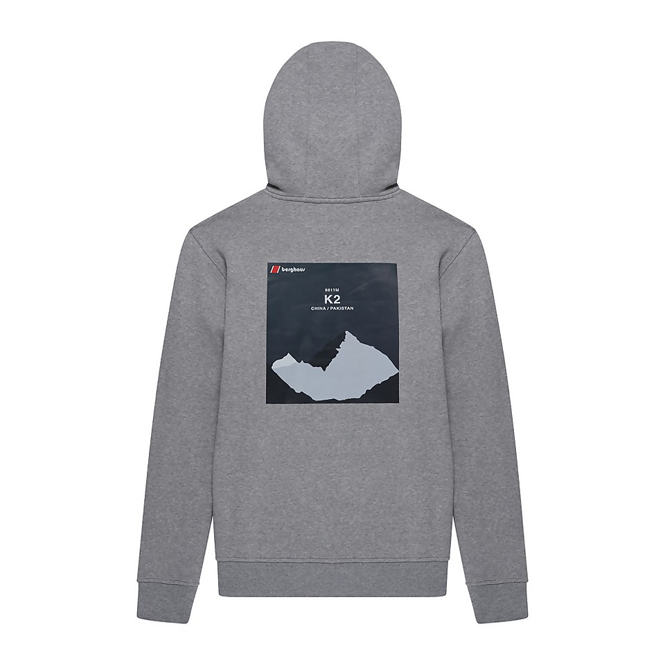 BERGHAUS HERITAGE BACK PRINT HOODY AU DKGRY/DKGRY
