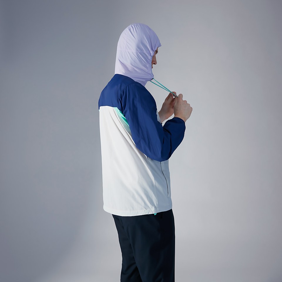 Unisex Windbreaker 21 Jacket - Light Grey / Dark Blue