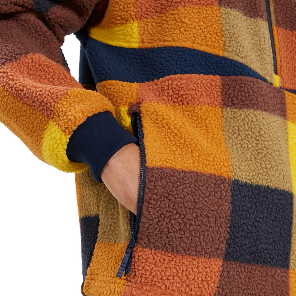 Men's Houlton Half Zip Fleece - Brown / Blue