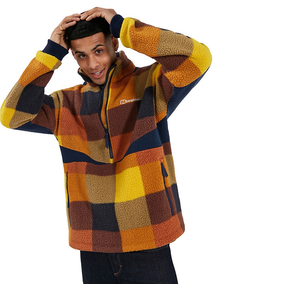 Men's Houlton Half Zip Fleece - Brown / Blue