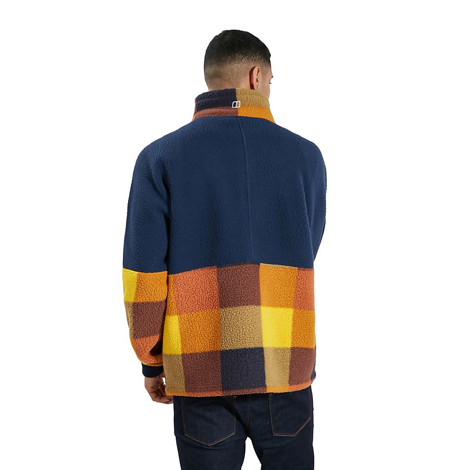 Men's Houlton Half Zip Fleece - Brown / Blue