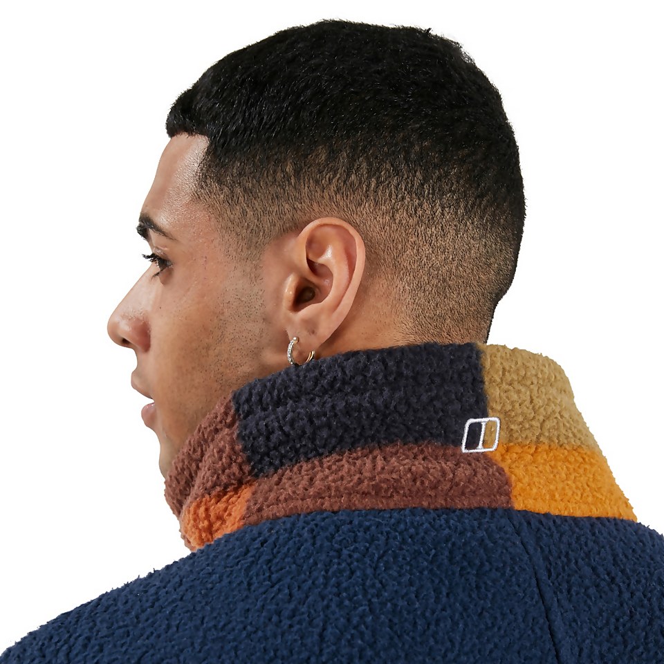 Men's Houlton Half Zip Fleece - Brown / Blue