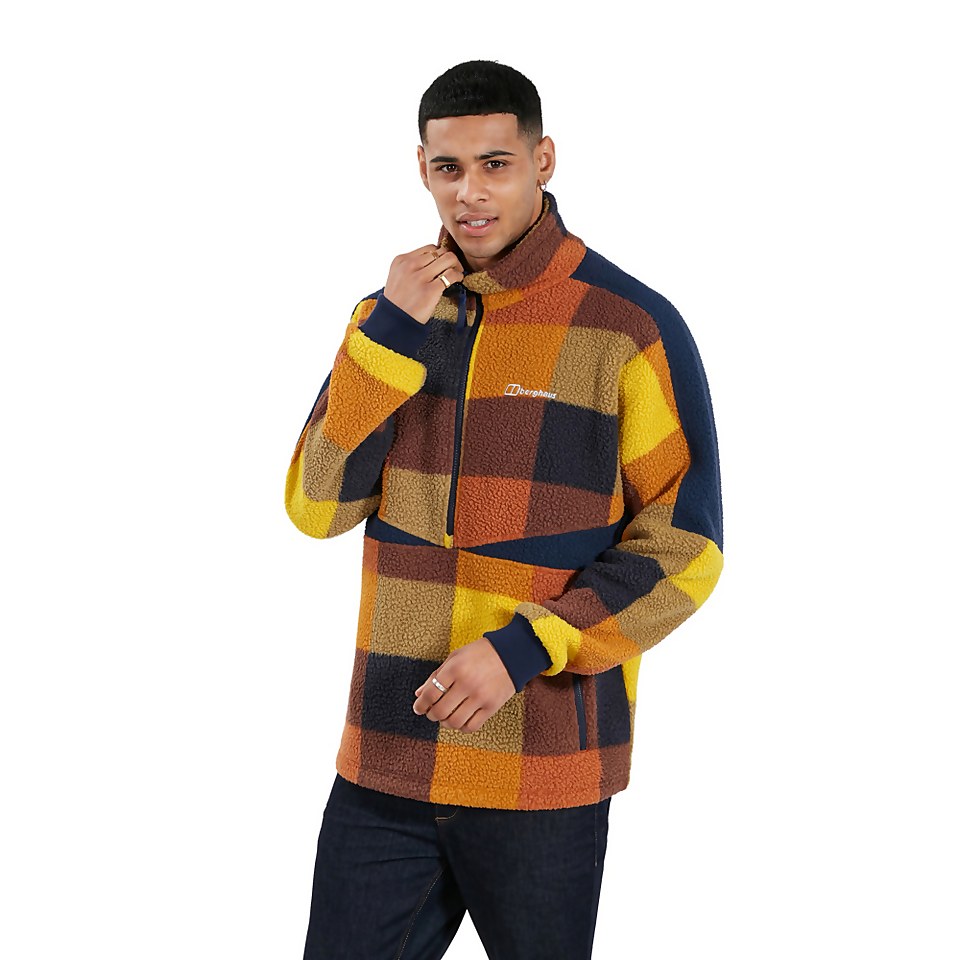 Men's Houlton Half Zip Fleece - Brown / Blue