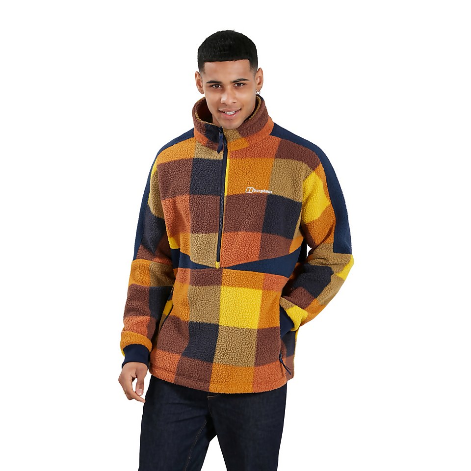 Men's Houlton Half Zip Fleece - Brown / Blue