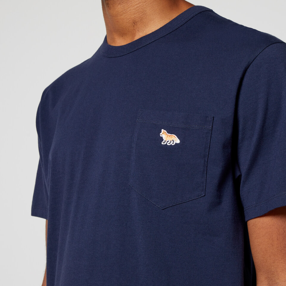 ★【MAISON KITSUNE】★Profile Fox Patch Pocket T-Shir.t★ Maison Kitsuné Men's Profile Fox Patch Pocket T-Shirt