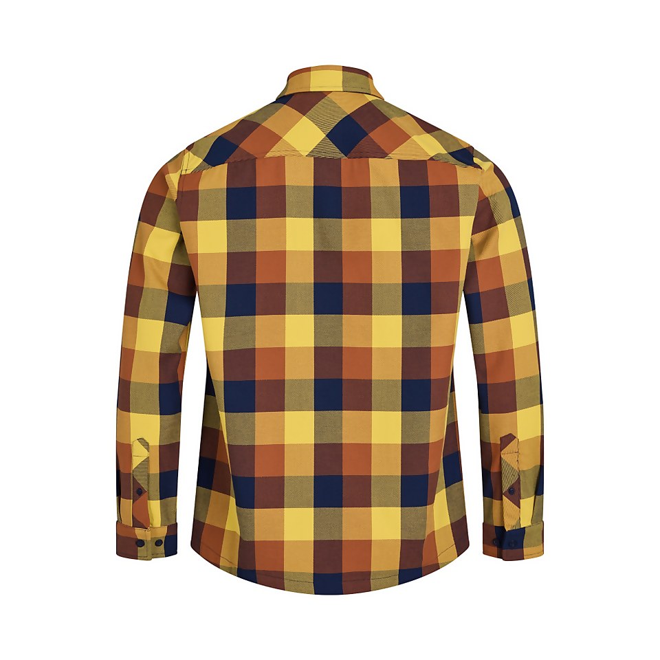 Men's Skawton Long Sleeve Shirt - Blue / Brown