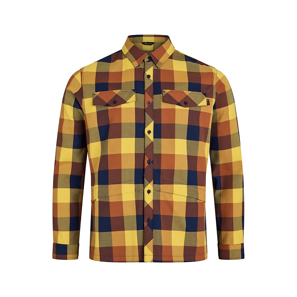 Men's Skawton Long Sleeve Shirt - Blue / Brown