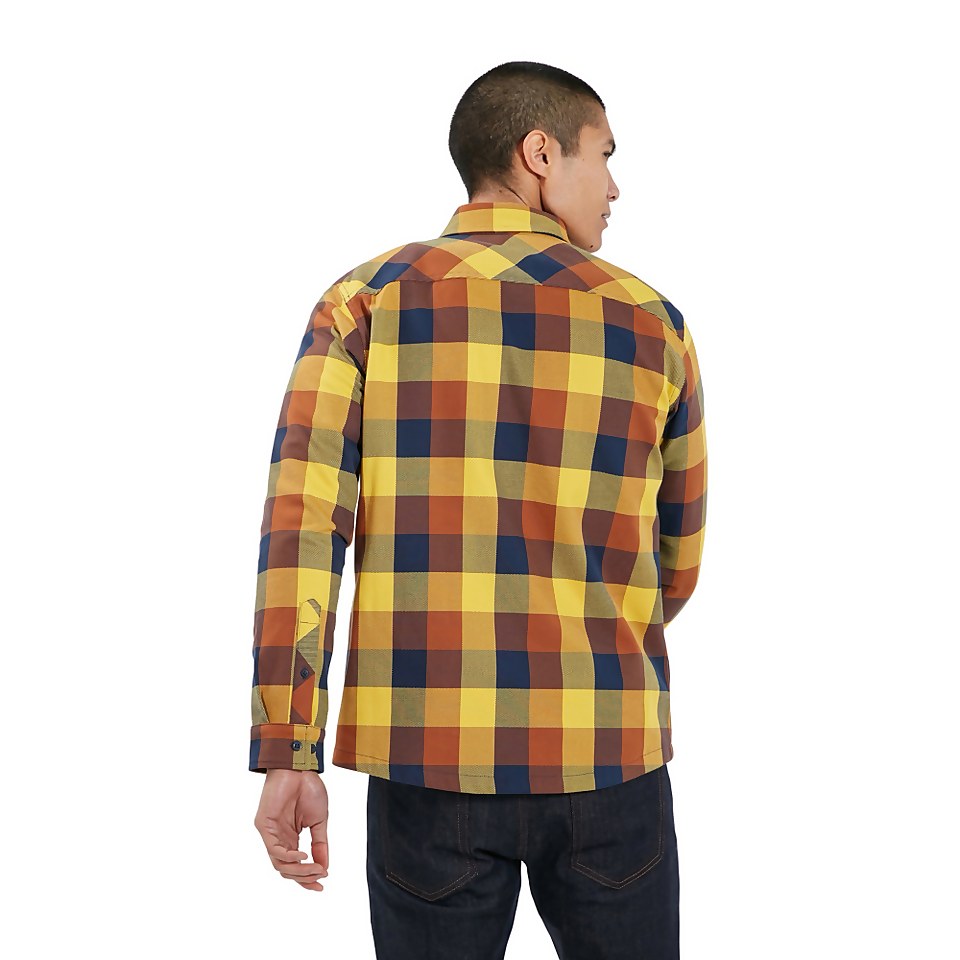 Men's Skawton Long Sleeve Shirt - Blue / Brown