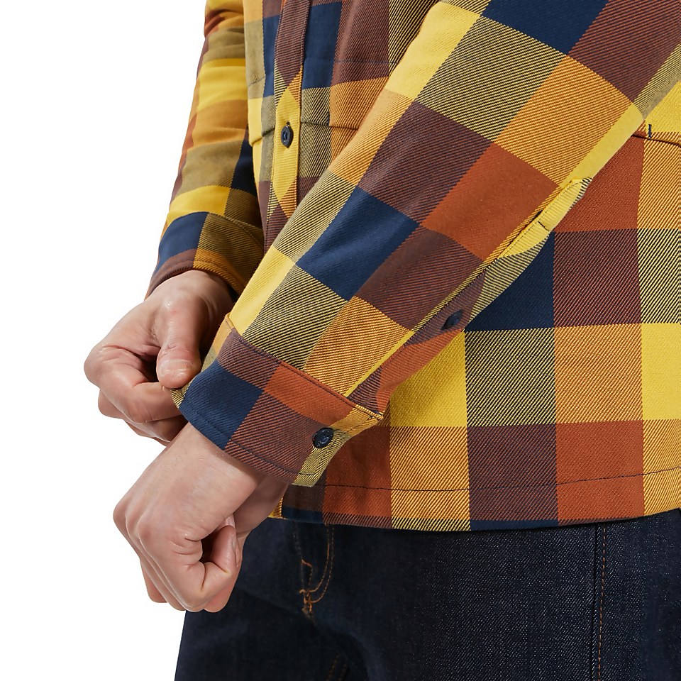 Men's Skawton Long Sleeve Shirt - Blue / Brown