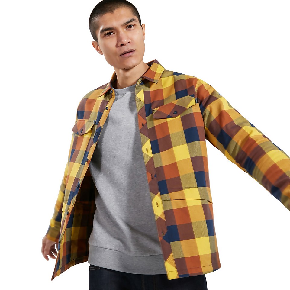 Men's Skawton Long Sleeve Shirt - Blue / Brown