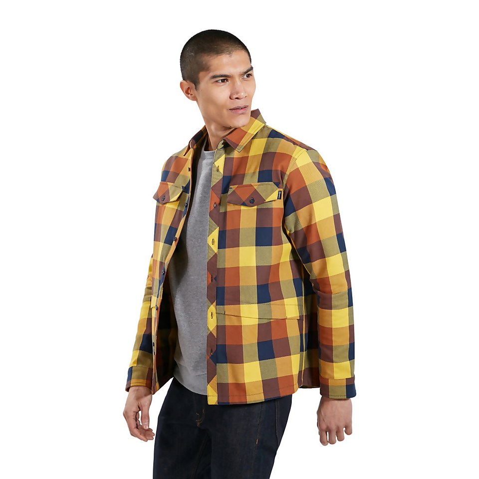 Men's Skawton Long Sleeve Shirt - Blue / Brown