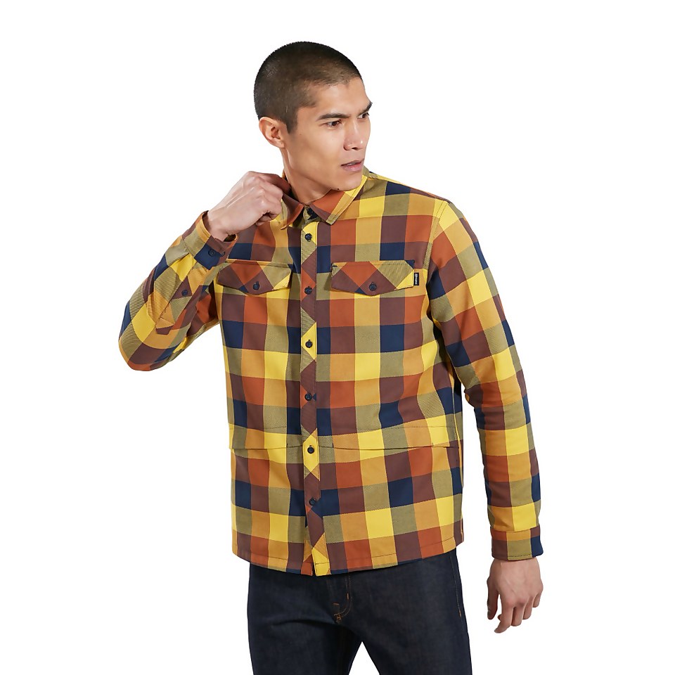 Men's Skawton Long Sleeve Shirt - Blue / Brown