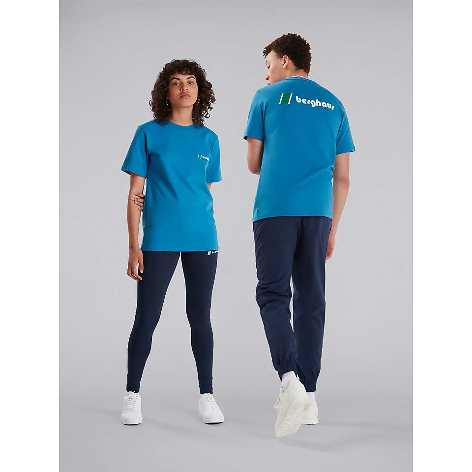Unisex Heritage Front & Back Logo Tee - Blue