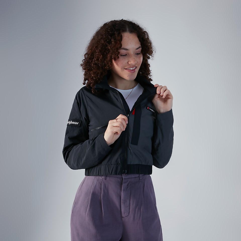 Women's Cropped Co-Ord Jacket - Black/Grey
