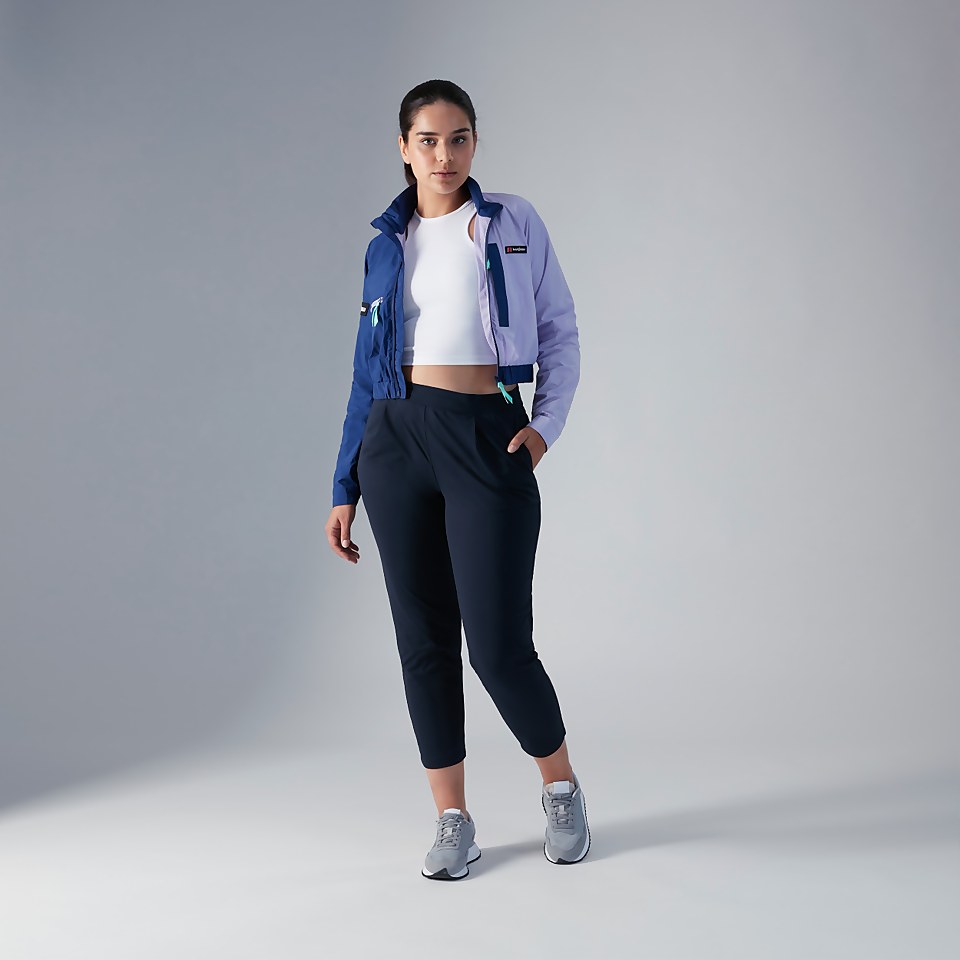 Women's Cropped Co-Ord Wind Waterproof Jacket - Blue / Purple