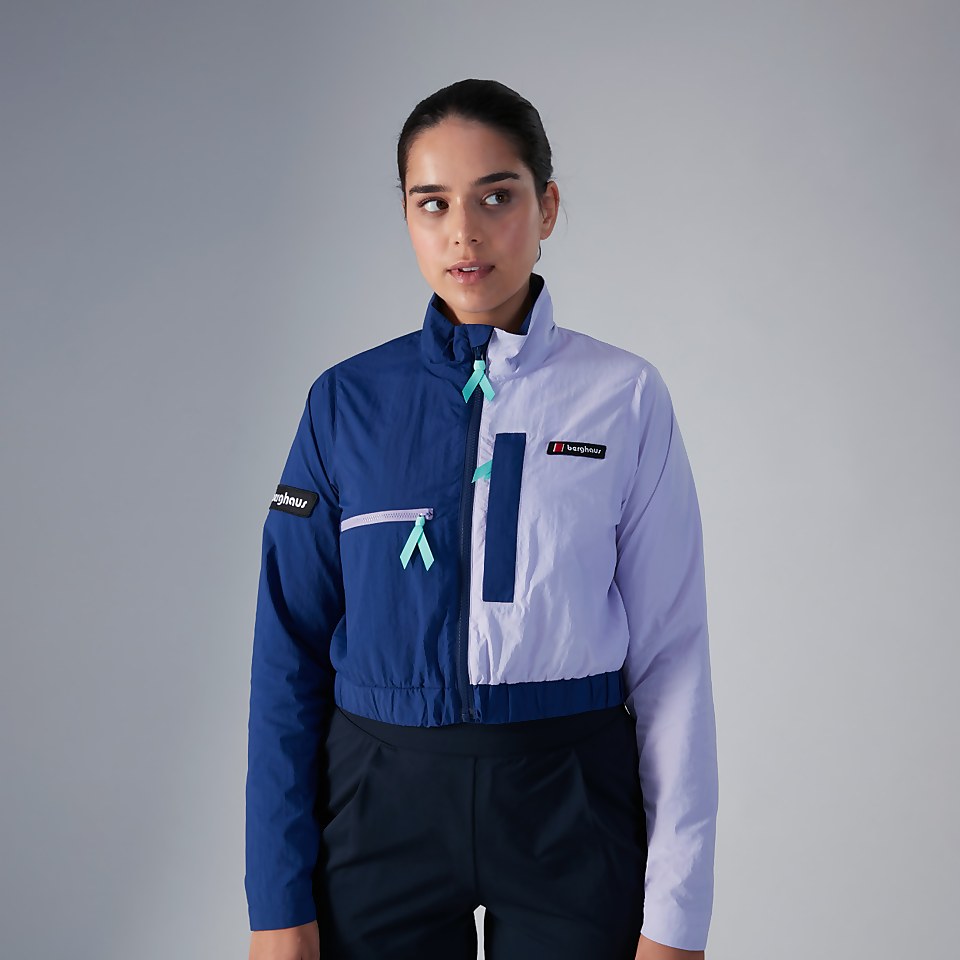 Women's Cropped Co-Ord Wind Waterproof Jacket - Blue / Purple