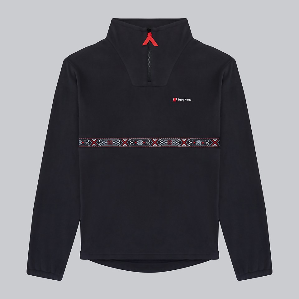 Women's Oversized Aztec Half-zip Fleece - Black