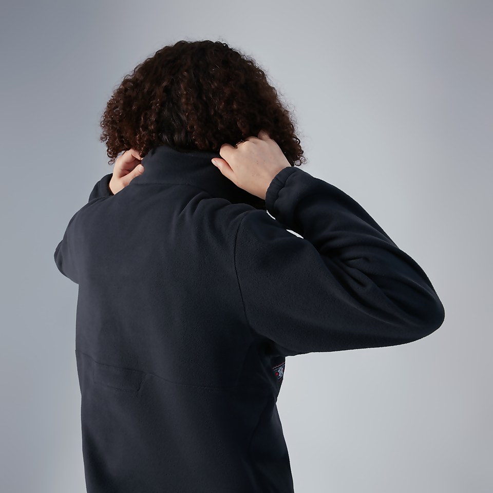 Women's Oversized Aztec Half-zip Fleece - Black
