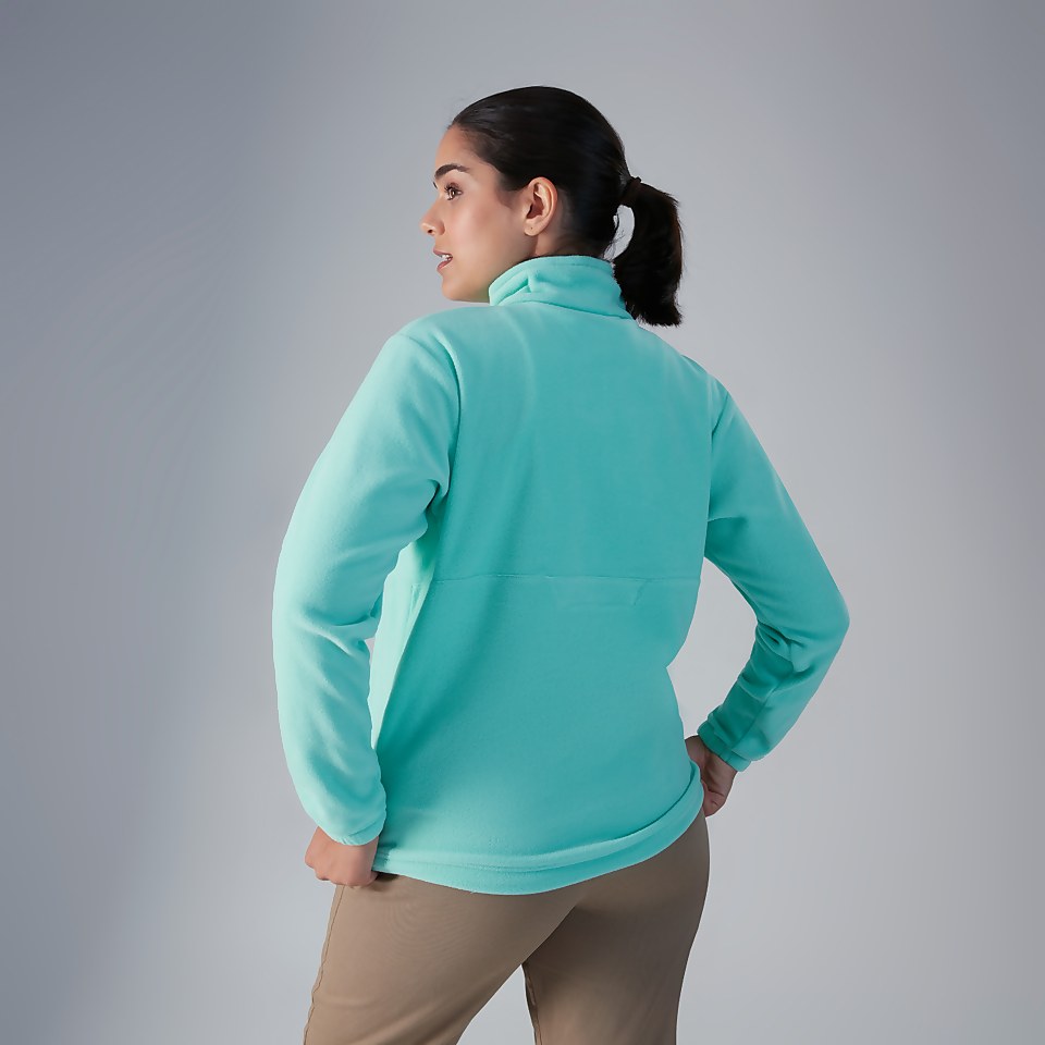 Women's Oversized Aztec Half Zip Fleece - Turquoise