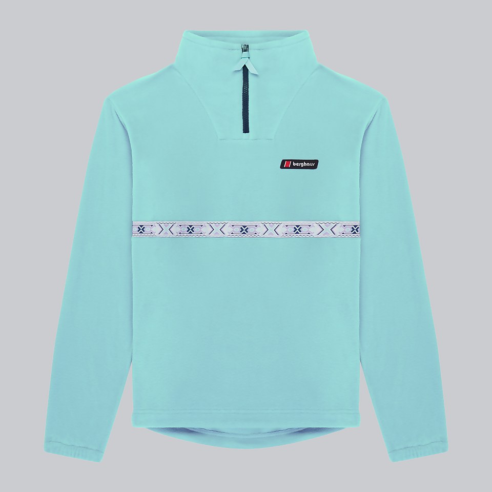 Women's Oversized Aztec Half Zip Fleece - Turquoise