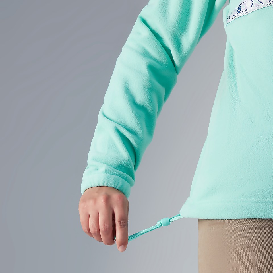 Women's Oversized Aztec Half Zip Fleece - Turquoise
